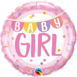 18" Baby Girl Banner & Dots (pkgd)