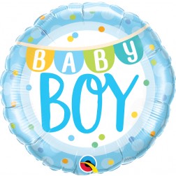 18" Baby Boy Banner & Dots (pkgd)