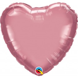 18" Chrome Mauve Heart 