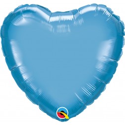 18" Chrome Blue Heart 