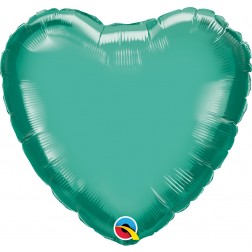 18" Chrome Green Heart 