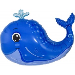 24" Happy Blue Whale Balloon