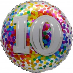 18" 10 Rainbow Confetti Balloon Airise