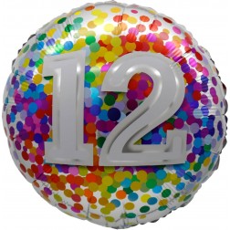 18" 12 Rainbow Confetti Balloon Airise
