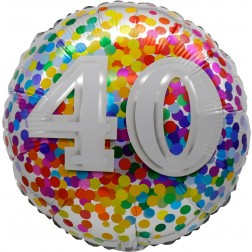 18" 40 Rainbow Confetti Balloon Airise