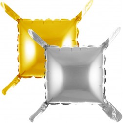 22" Square 2-sided Matte Silver and Gold Balloon (AIR ONLY)