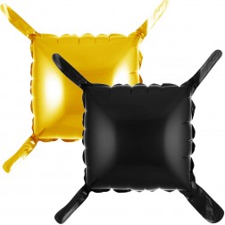 22" Square 2-sided Matte Black and Gold Balloon (AIR ONLY)
