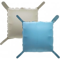22" Square 2-sided Matte Blue and Cream Balloon (AIR ONLY)