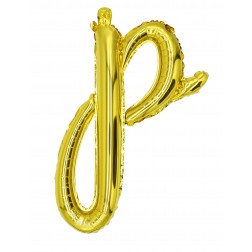 12" Gold Script Letter P  (AIR ONLY)