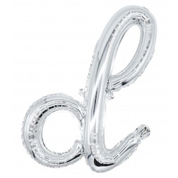 12" Silver Script Letter D  (AIR ONLY)