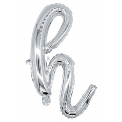 12" Silver Script Letter H  (AIR ONLY)