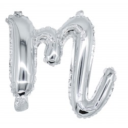 12" Silver Script Letter M  (AIR ONLY)