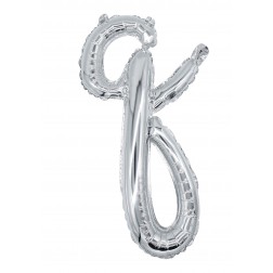 12" Silver Script Letter Q  (AIR ONLY)