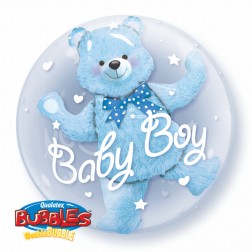 24" Baby Blue Bear Double Bubble