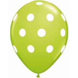 11" Big Polka Dots Lime Green 50Ct