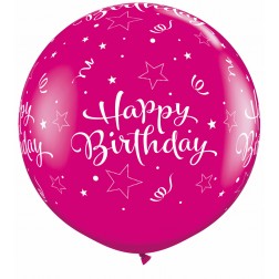 11" Birthday Shining Star Pink&Berry 50Ct