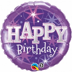 18" Birthday Purple Sparkle